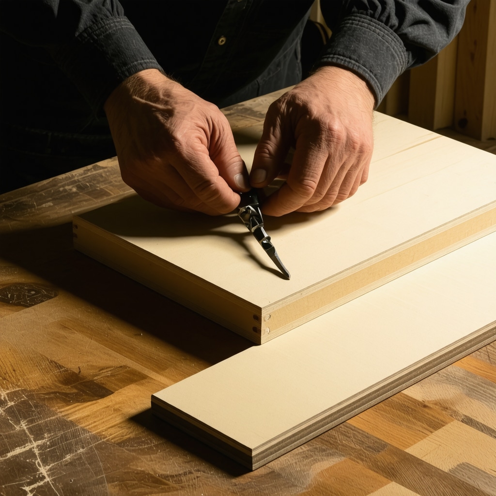 Close-up of hands assembling modular wooden furniture showcasing dovetail joints and natural wood grain