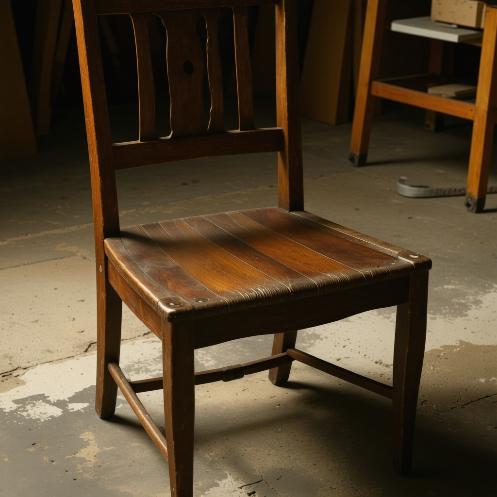 Antique wooden chair with digital imaging overlays for restoration