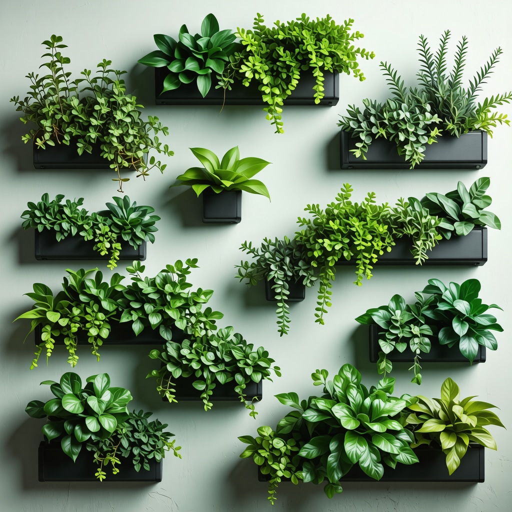 Structure de jardin vertical DIY avec plantes luxuriantes